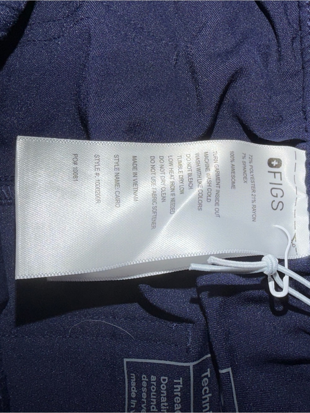 Figs Men's Navy Cairo Straight-Leg Scrub Pant XS - Picture 9 of 9